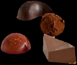 Four By Eric bonbons made with chocolate imported from Belgium